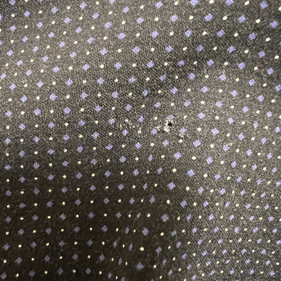 Buttercloth Men's Short Sleeve Shirt Navy Micro Dot Stretch L Tall FLAW - Picture 6 of 7